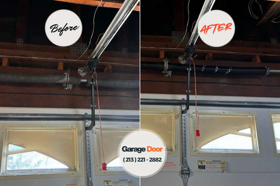 Before and after: garage door repair Norwalk, CA